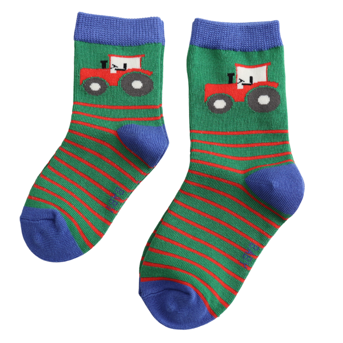 Sparrow Baby Tractor & Stripes Green
