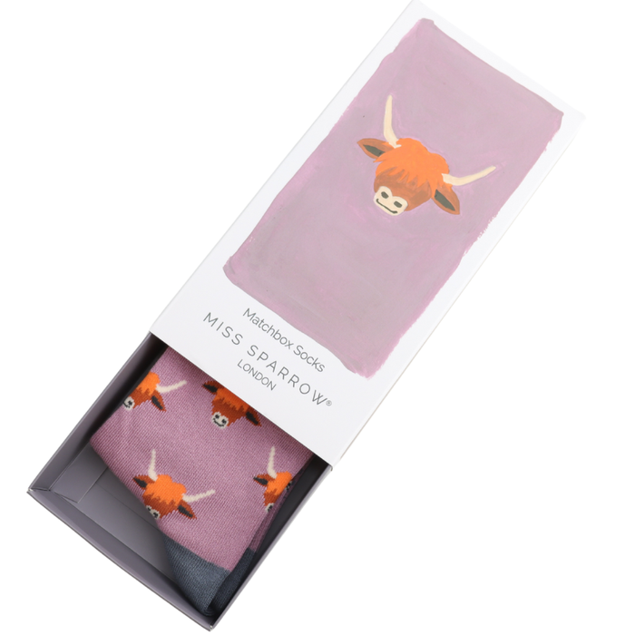 Women’s Matchbox Socks Highland Cows