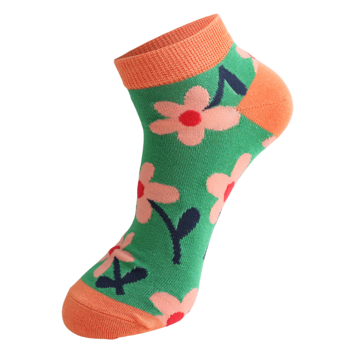 Flowers Trainer Socks Green
