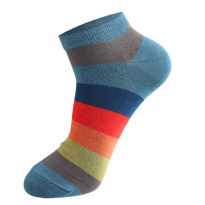 Men’s Wide Stripes Trainer Socks Teal