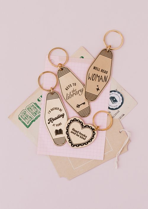 Reader's Companions Solid Brass Book Lover Keyrings