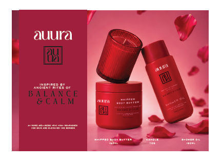Auura Spa Balance & Calm (Set) (150ml Body Butter + 150ml Shower Oil + 70g candle ) 