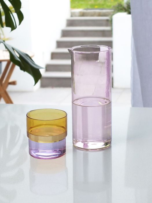 Color Stack Glass Carafe
