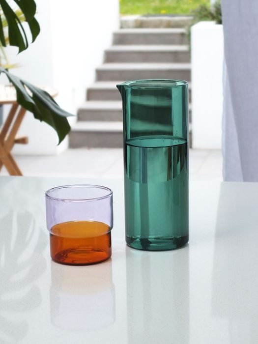Color Stack Glass Carafe