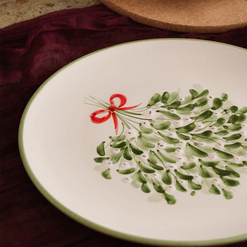 Mistletoe Ceramic Plate Large