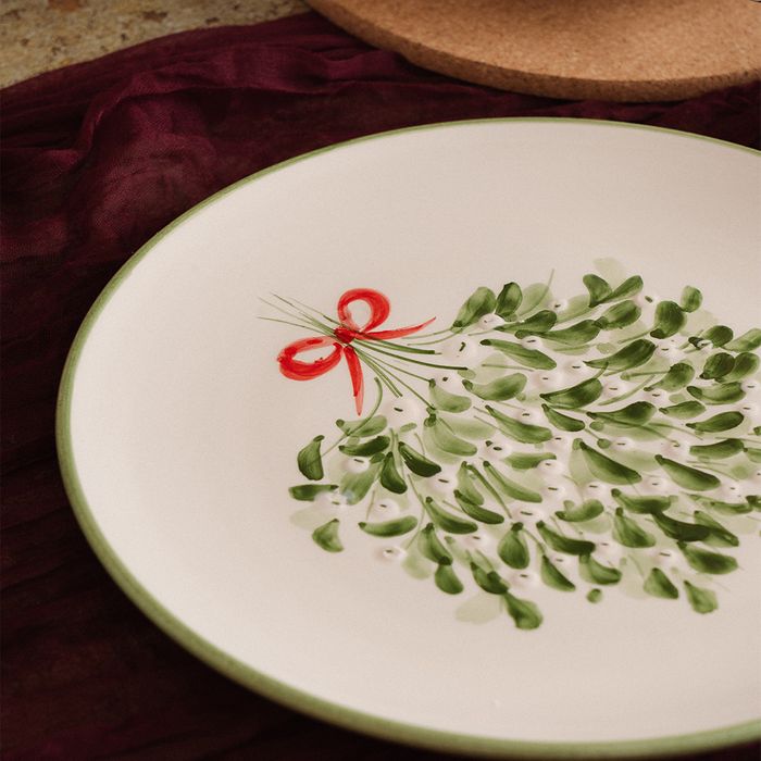Mistletoe Ceramic Plate Large