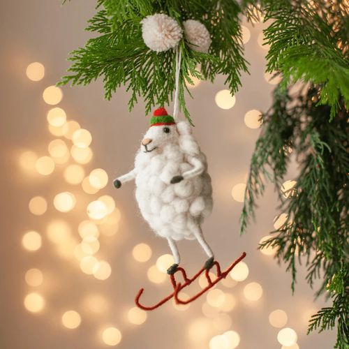 Skater Sheep Christmas decoration