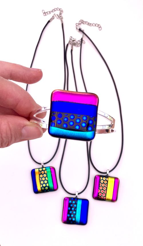 Dichroic Fused Glass Jewellery by Leona Stewart Glass