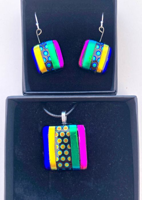 Dichroic Fused Glass Jewellery by Leona Stewart Glass