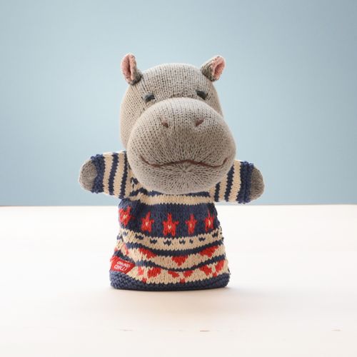 Hippo Hand Puppet in Organic Cotton