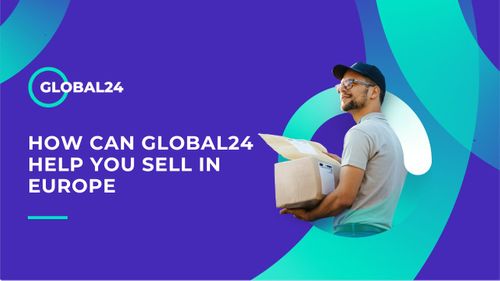 Global24 on map - parcel's journey from UK to EUROPE