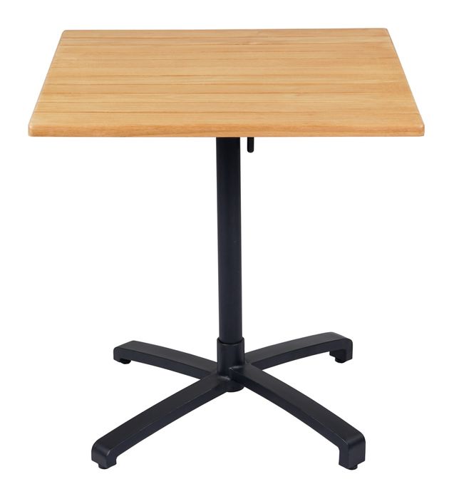 Square Folding Table 70x70 Powder coated alu frame FSC Teak Wood