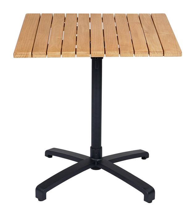 Square Folding Table 70x70 Powder coated alu frame FSC Teak Wood