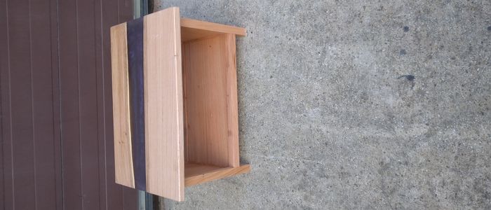 Resin and wood coffee table