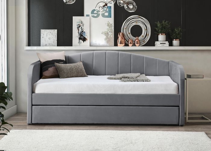 Fabric Day Bed (Grey, Pink or Blue)