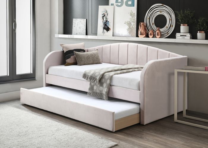 Fabric Day Bed (Grey, Pink or Blue)
