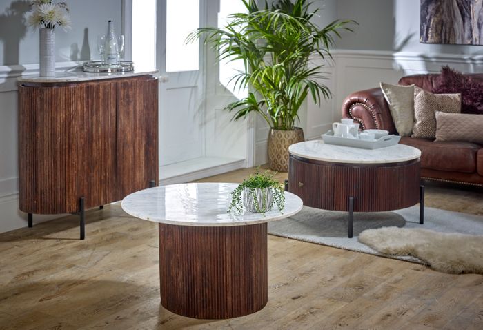 Opal Marble and Wood Coffee table