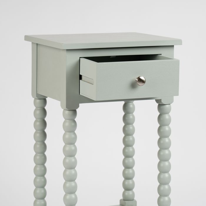 Painted Bobbin-Leg Side Table with Drawer