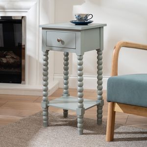 Painted Bobbin-Leg Side Table with Drawer