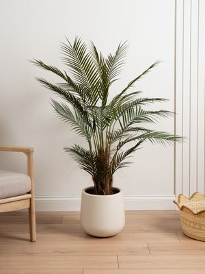 Artificial Palm Floor Plant in Minimal Ceramic Pot