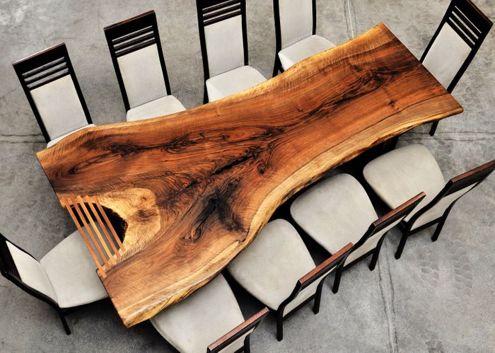 Live Edge Walnut Table – Wabi-Sabi Inspired