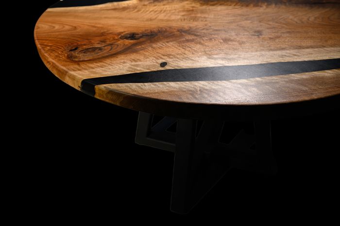 Round Walnut Table '' 4 Eyes''