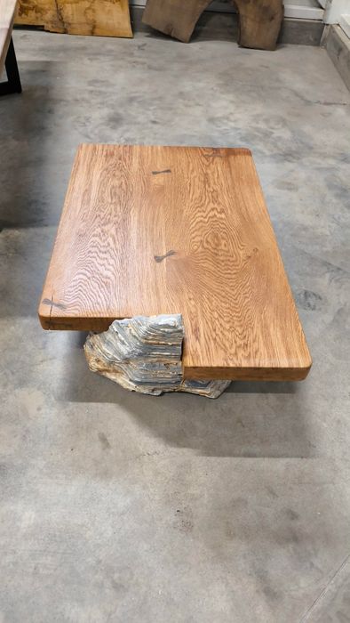 Wood and Stone Low Table