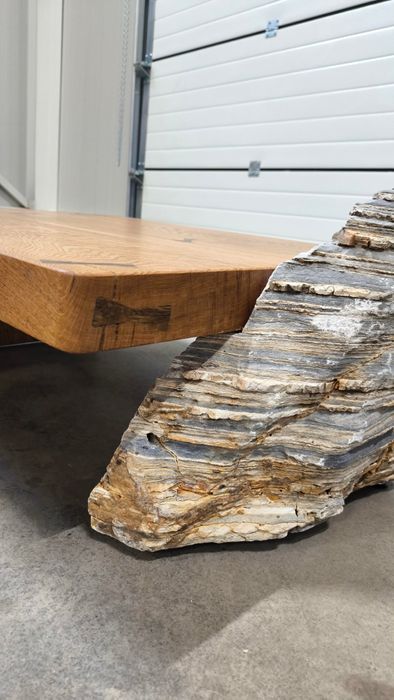 Wood and Stone Low Table