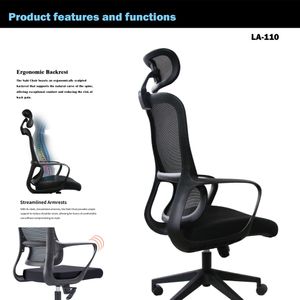 WPHOME Executive High-Back Ergonomic Desk Office Chair with 3D Adjustable Armrests, Headrest and Mesh Lumbar Support -Rolling Swivel Chair for Workspaces, Office and home