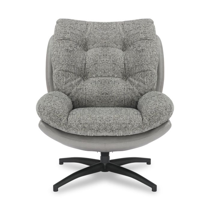 Calm contemporary lounge chair and footstool.