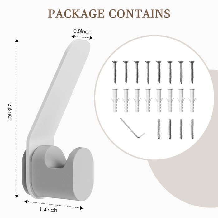 KAPANOU Double Coat Hooks Wall Mounted set of 8, Sturdy Metal Clothes Hanger for Bathroom, Bedroom, Entryway, Versatile and Decorative Aluminum Wall Hooks for Hanging Towels, Hats, Bag (Grey)