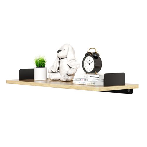 KAPANOU Floating Shelves for Wall Display, Heavy Duty Wall Shelf with Black Metal Brackets for Book Storage, Bathroom, Living Room, Bedroom, Kitchen, Modern Hanging Shelves Home Decor Rustic Brown