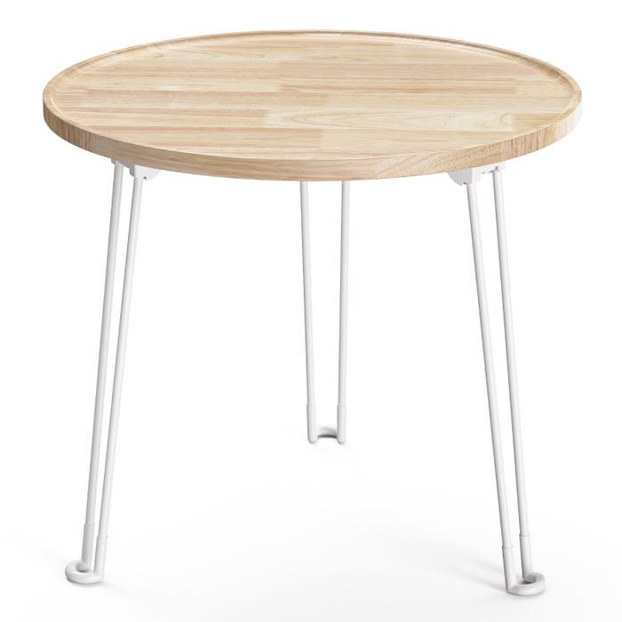 KAPANOU Folding Round Table 22.8in Indoor Outdoor with foldable Legs,  Heavy Duty Portable Table for Parties, Patio