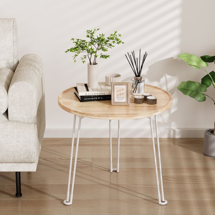 KAPANOU Folding Round Table 22.8in Indoor Outdoor with foldable Legs,  Heavy Duty Portable Table for Parties, Patio