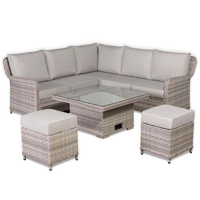 Havana Range Square Corner Sofa Set with Rising Table