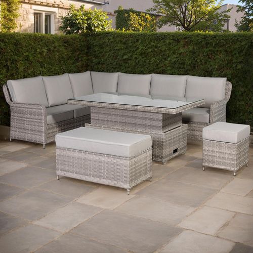 Havana Range High Back Left Hand Corner Sofa Set with Rising Table
