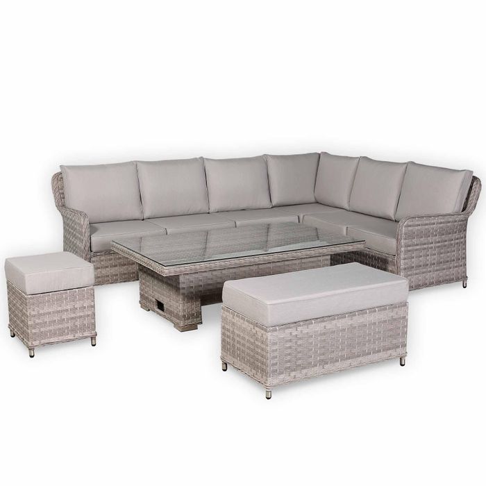 Havana Range High Back Right Hand Corner Sofa Set with Rising Table