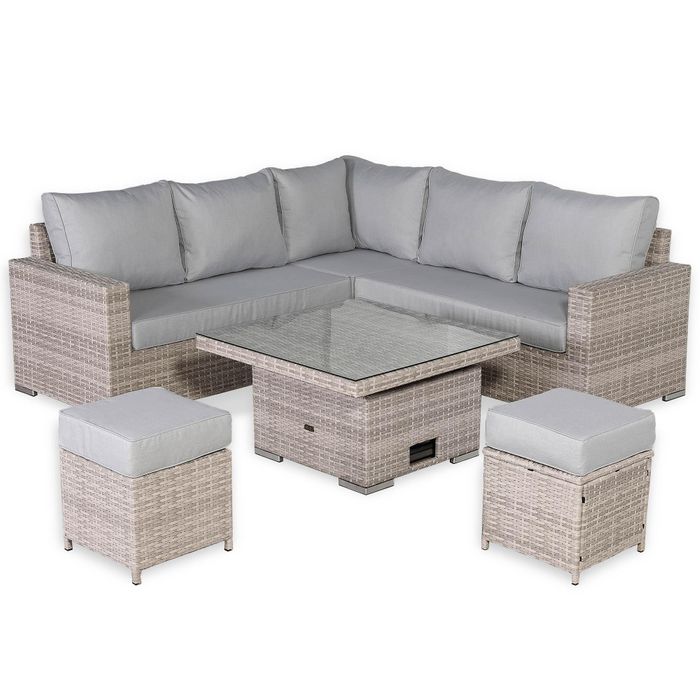 Aurora Range High Back Corner Sofa Set with Rising Table