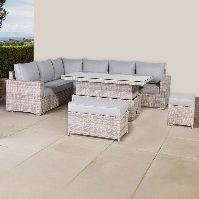 Aurora Range High Back Left Hand Corner Sofa Set with Rising Table