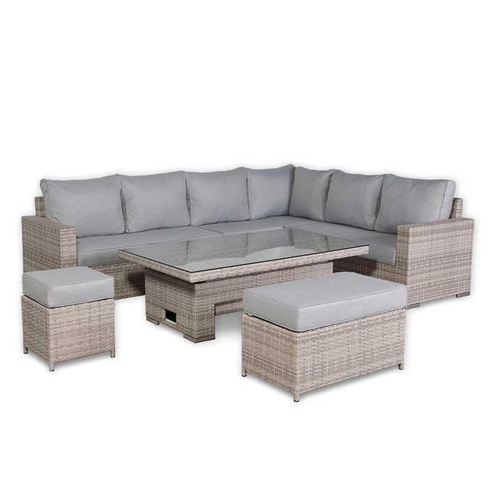 Aurora Range High Back Right Hand Corner Sofa Set with Rising Table