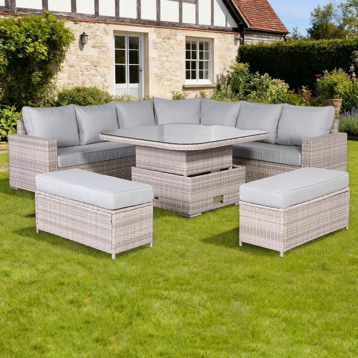 Aurora Range Large Round Corner Sofa Set with Rising Table
