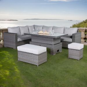 Catalina Range Modular Corner Sofa Set with Fire Pit Rising Table