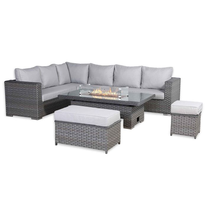 Catalina Range Modular Corner Sofa Set with Fire Pit Rising Table