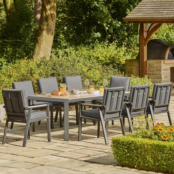Apollo Range 8 Seater Aluminum Outdoor Patio Furniture Dining Set
