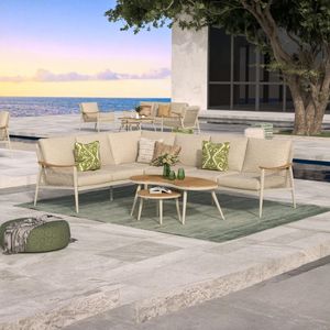 Berne Range Champagne Corner Sofa Set- KD armrest