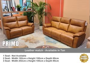 PRIMO TAN LEATHER POWER RECLINER