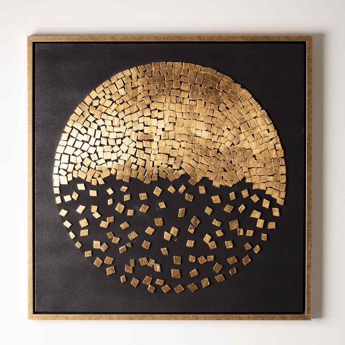 Large Black and Gold Abstract Canvas Wall Art