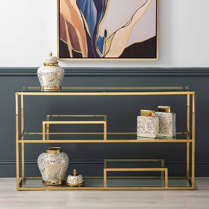 White and Gold Leopard Print Ginger Jar