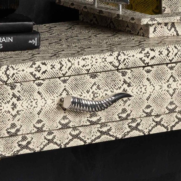 Faux Snake Leather 2 Drawer Console Table