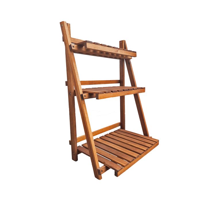 11103 - 3 Tier Plant Stand Acacia Wood Natural Colour
